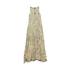 Vintage LRL Ralph Lauren Jeans Co. Women’s Tiger Print Lace Up Flowy Maxi Dress
